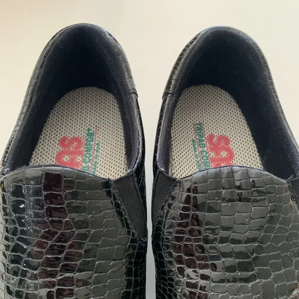 SAS Viva C Black Patent Leather Slip-on Size 8N